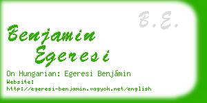 benjamin egeresi business card